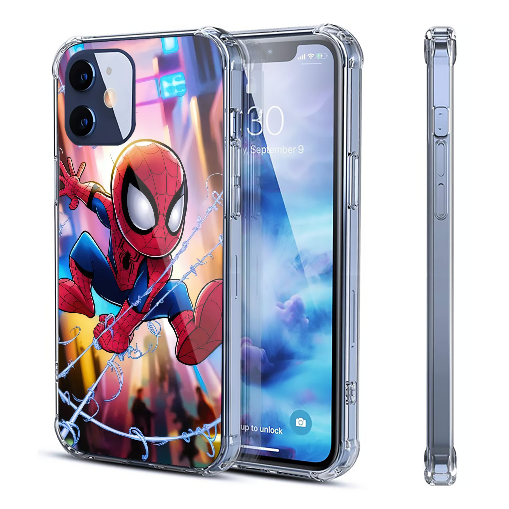 （画像用） Spider Man スパイダーマン 【iPhone 12シリーズ対応】透明スマホケース（クリアソフトケース）